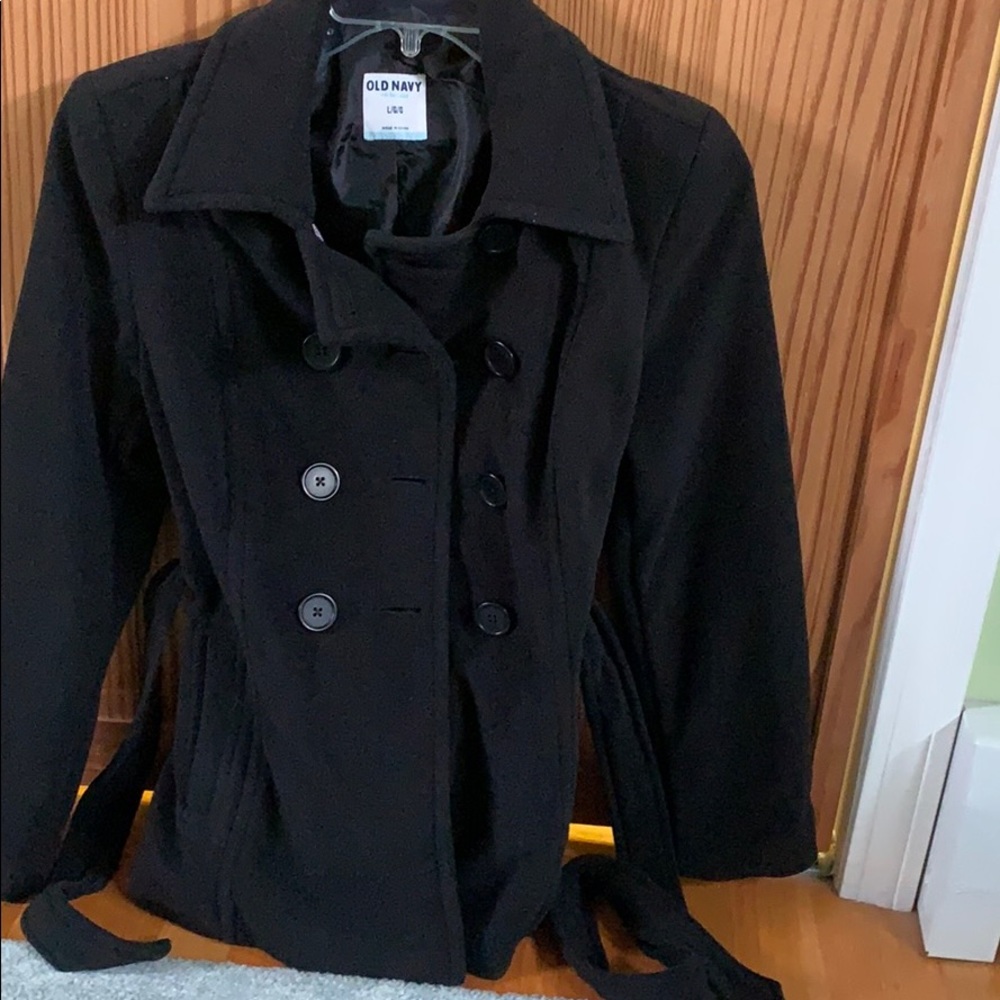 Buttoned pea coat jacket